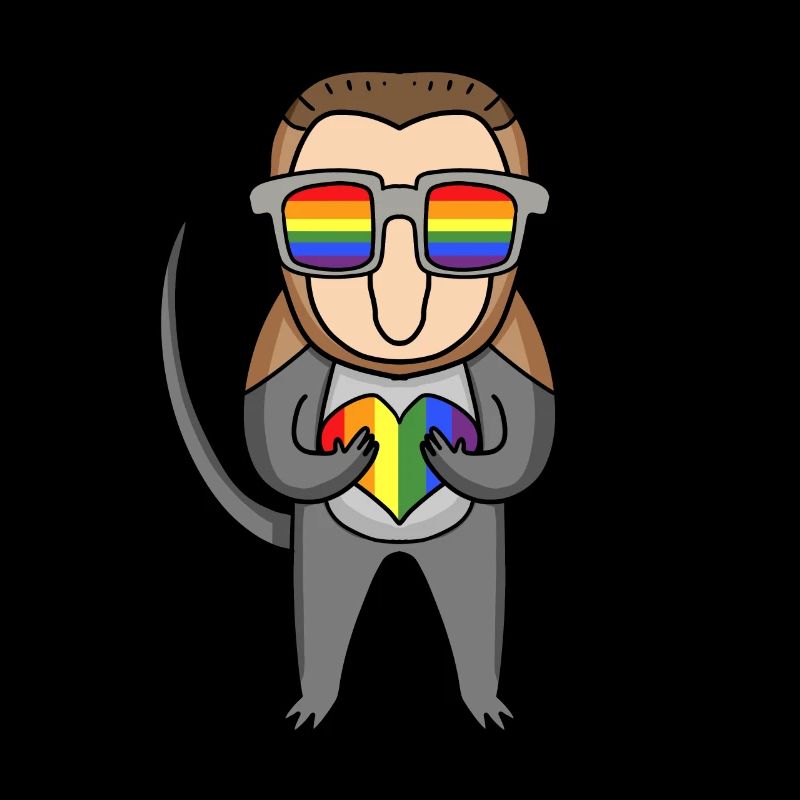 LGBT Animal Monkey Monkey Rainbow
