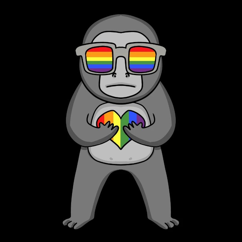 LGBT Tier Affe Gorilla Regenbogen