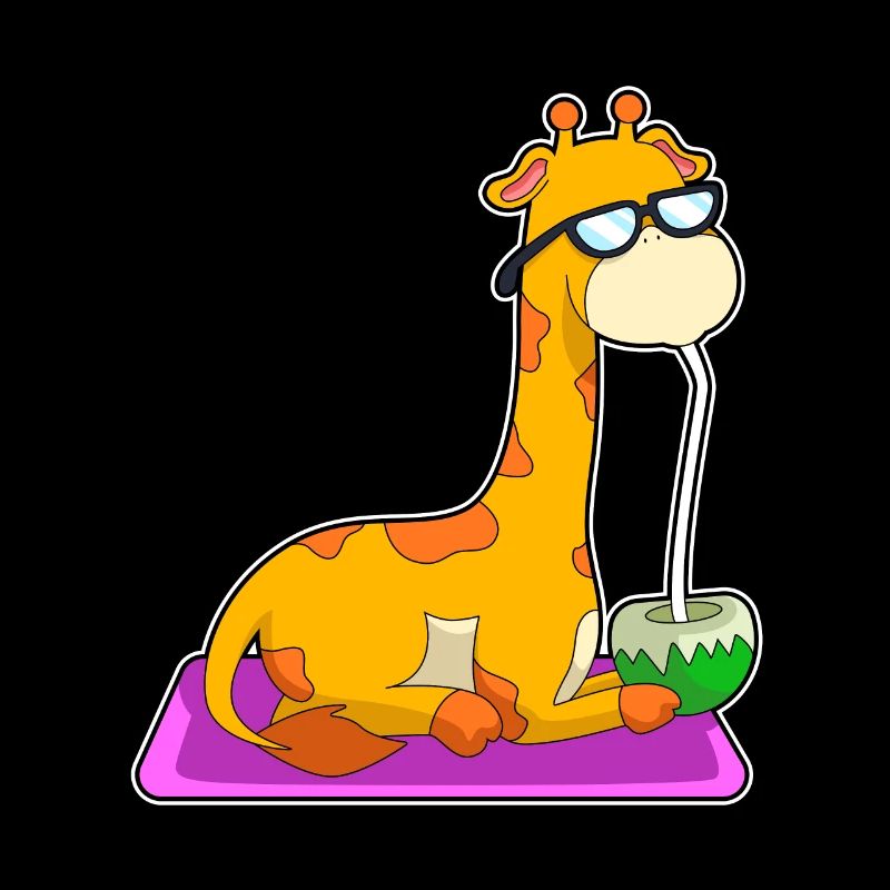 Giraffe with coconut