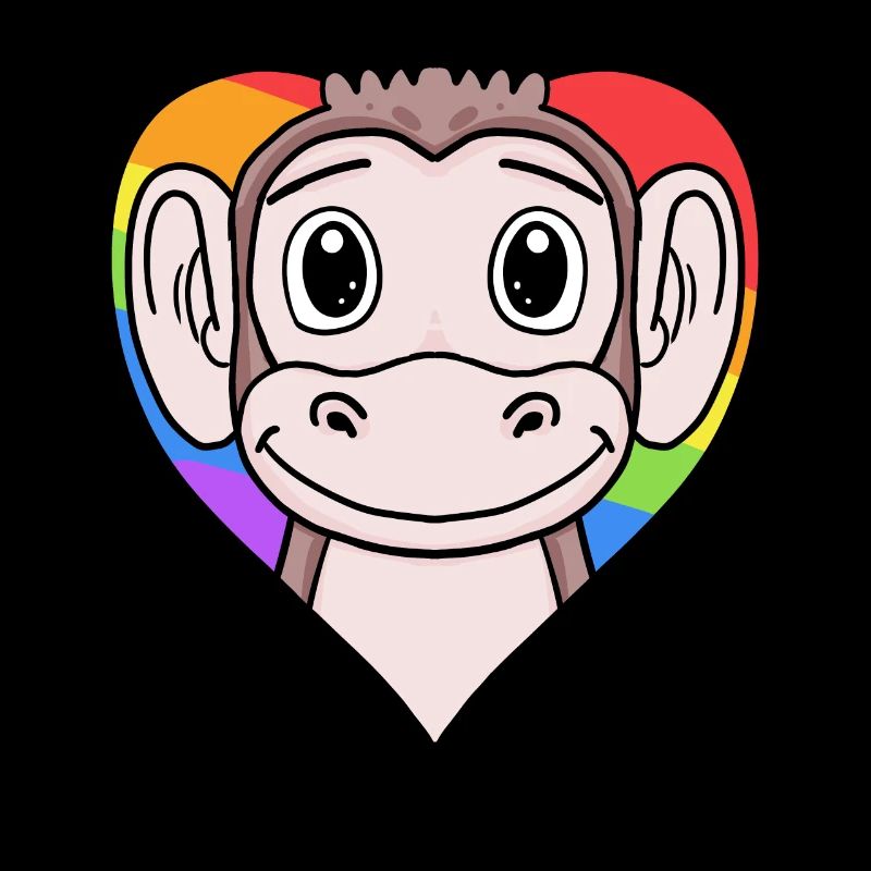 LGBT Tier Affe Regenbogen