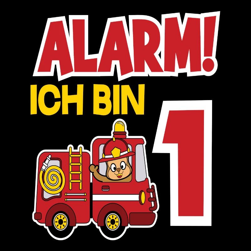 Alarm Ich Bin 1. Geburtstag Feuerwehrmann Junge