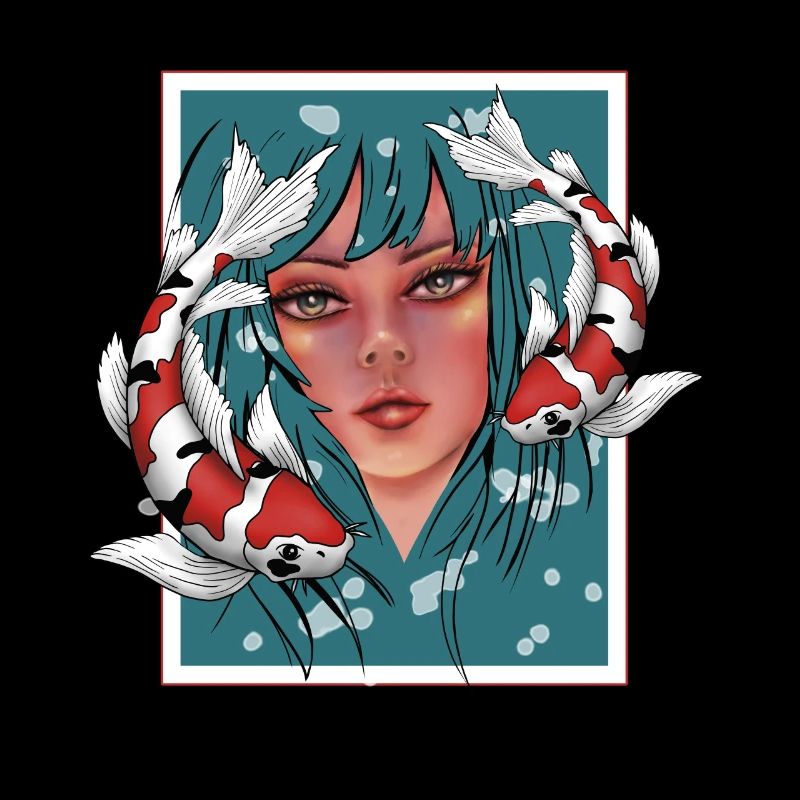 Filles avec Koi