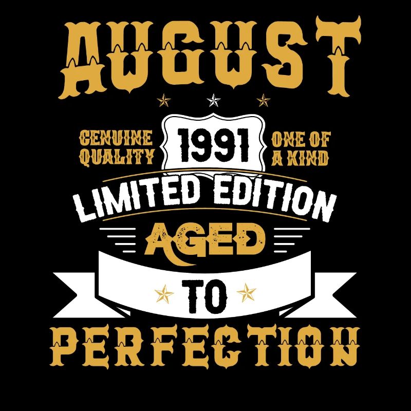 Geburtstag August 1991 geboren Vintage
