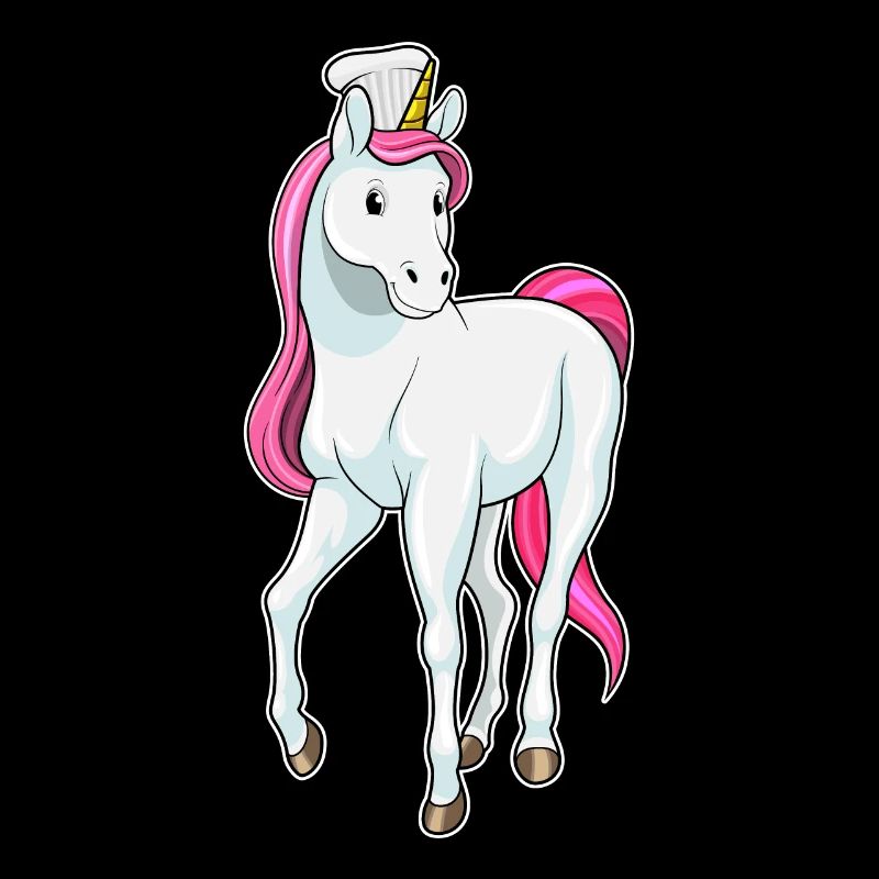 Unicorn as a chef with a chef's hat
