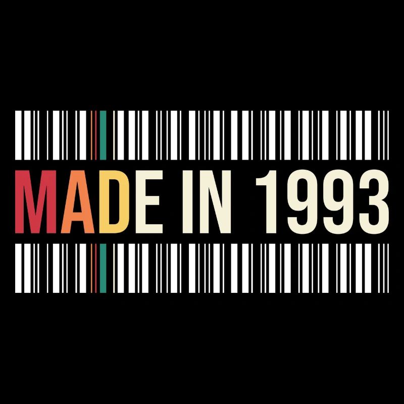 Né en 1993 T-shirt code-barres rétro