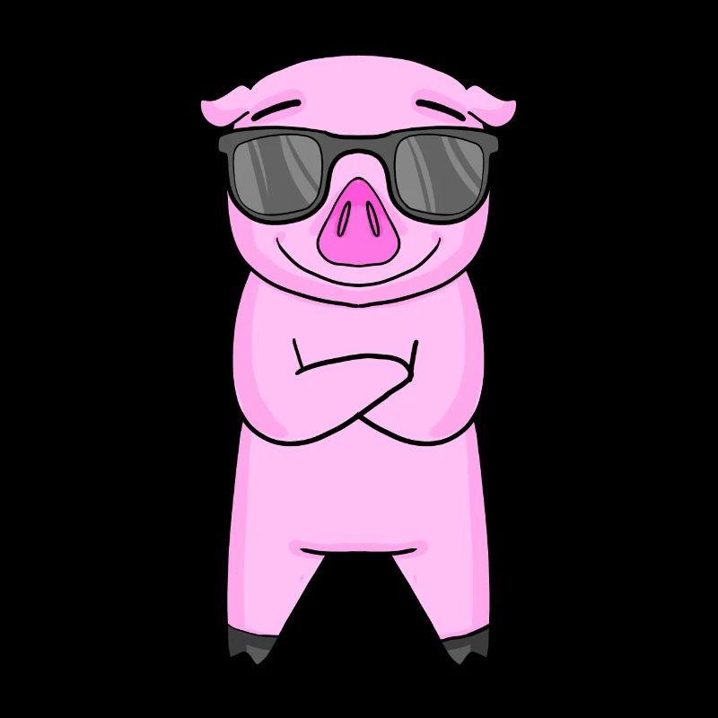 Cochon avec lunettes de soleil