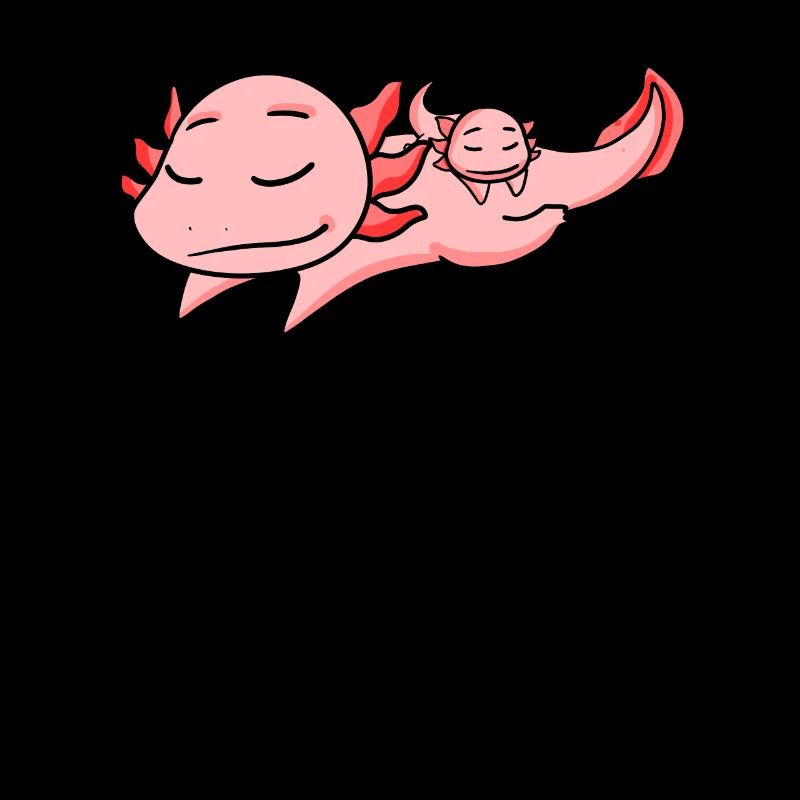 Axolotl Papa avec Bébé Axolotl