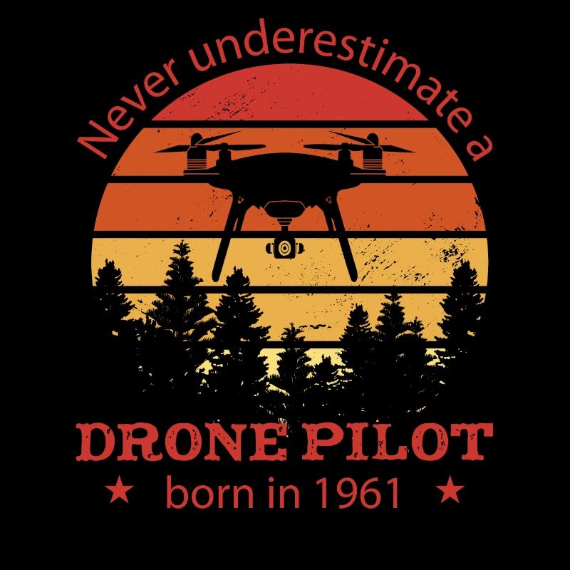 Drone pilot born 1961 Birthday Quadrocopter