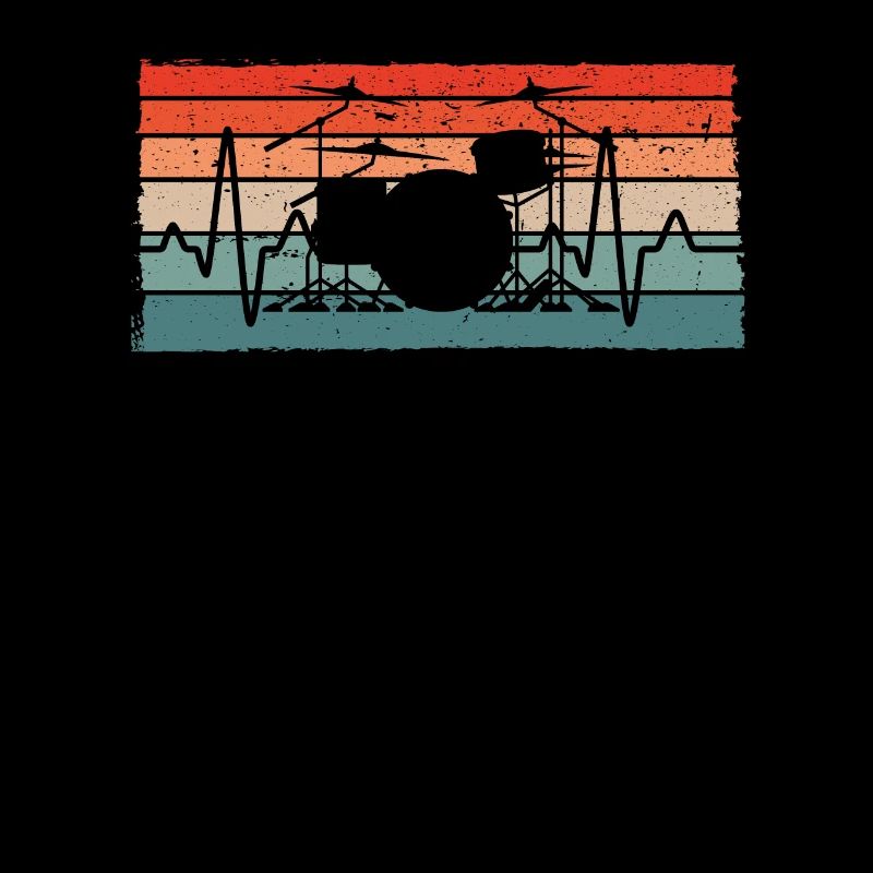 Retro Drummer Heartbeat Drummer