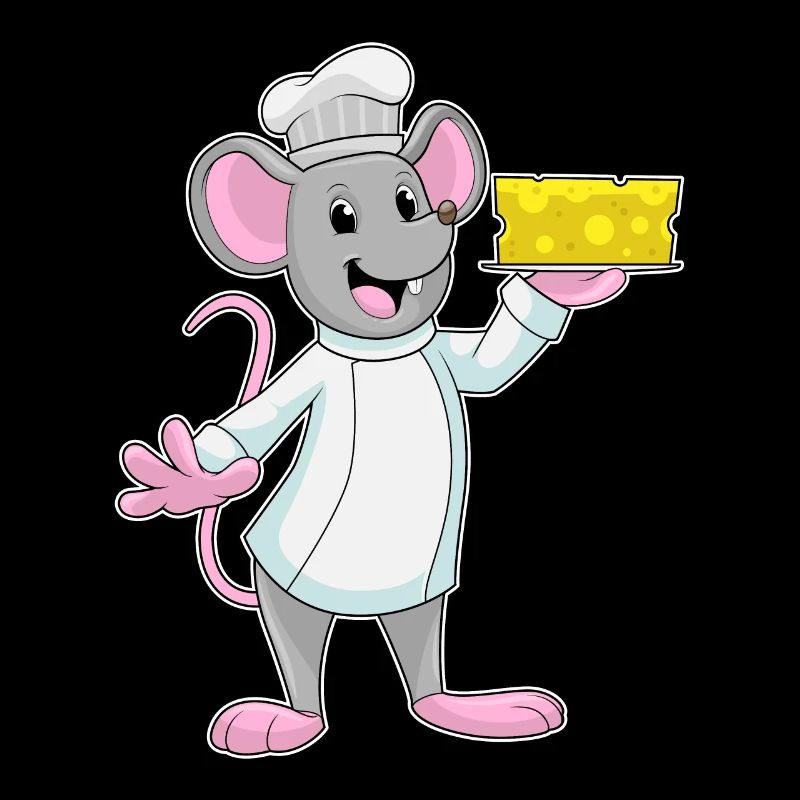 Maus als Koch mit Käse