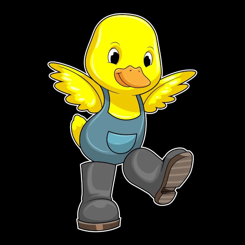 Duck as a farmer with boots