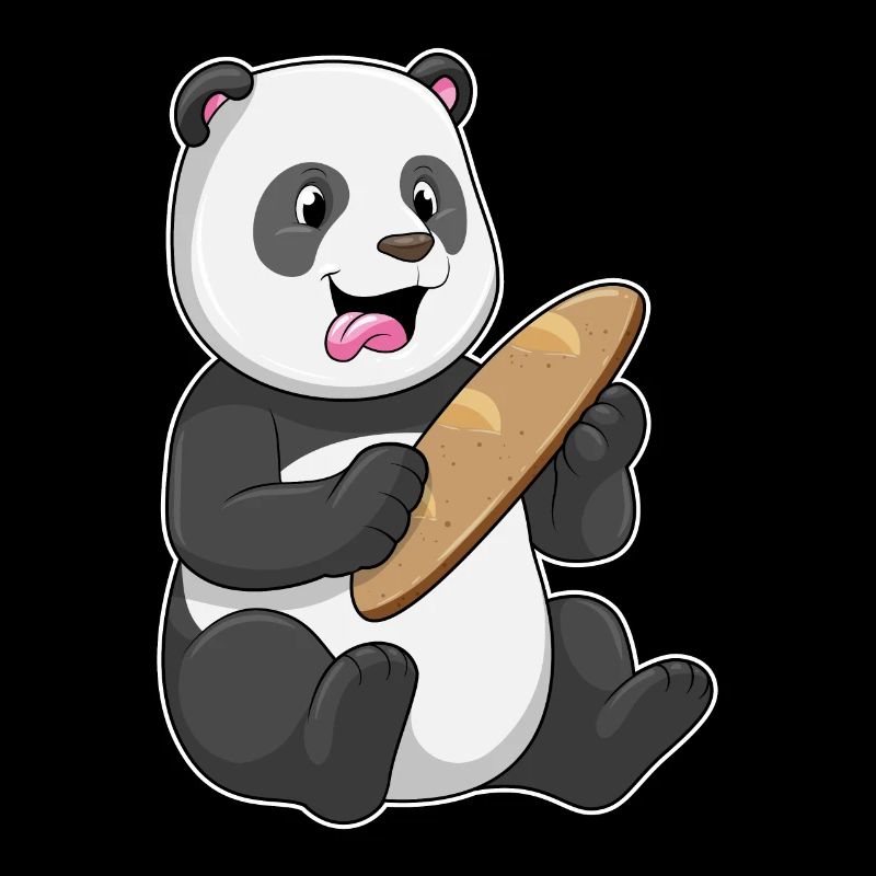 Panda comme boulanger avec du pain