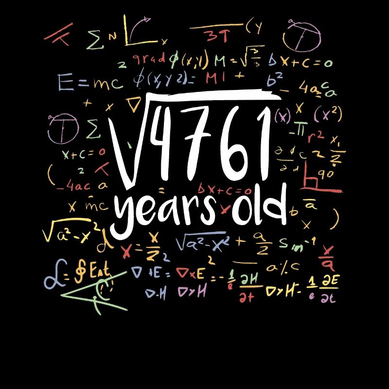 Square Root of 4761 Math Nerd 69th Birthday