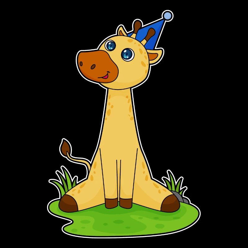 Giraffe with party hat