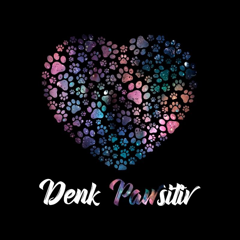 Denk Positiv ( Pawsitiv ) Hundeherz- Hunde Sprüche