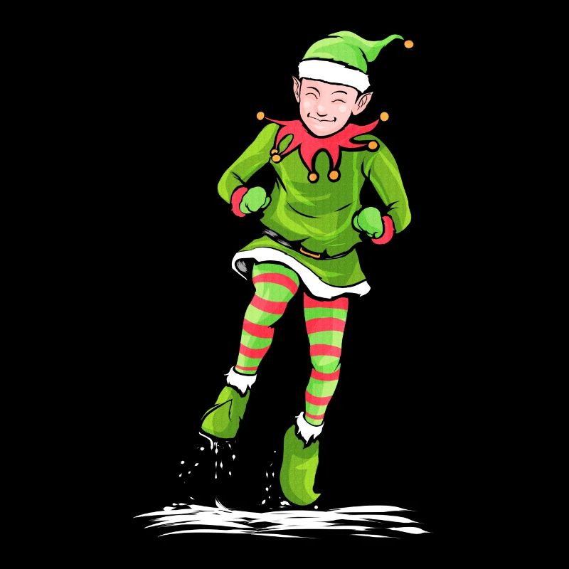 Père Noël dansant l’elfe de Noël célébrant