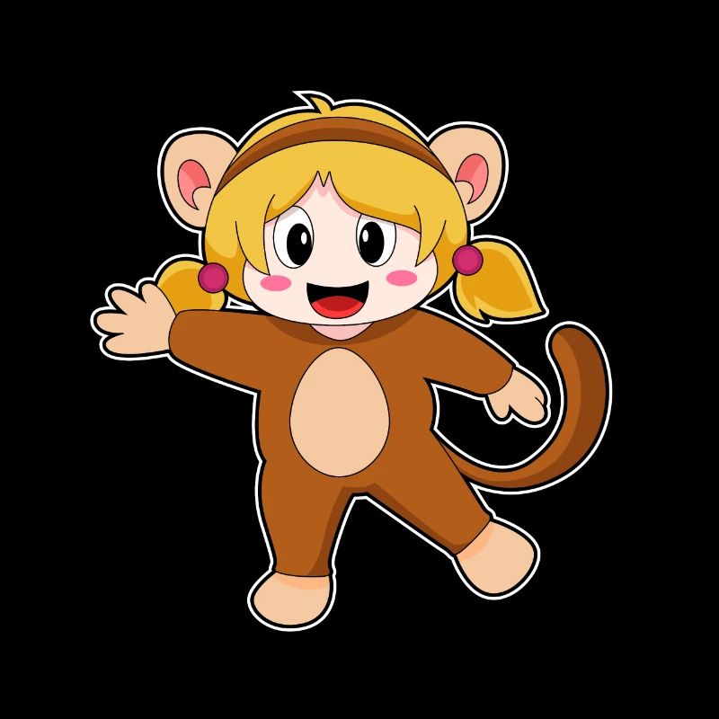 Fille déguisée en singe
