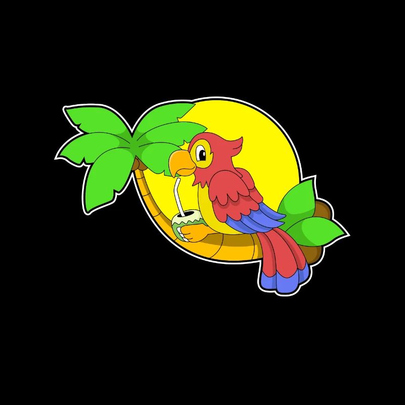 Parrot with coconut