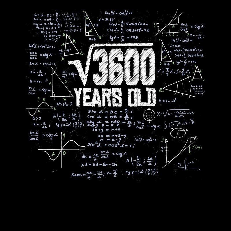 Square root of 3600 math nerd 60th birthday