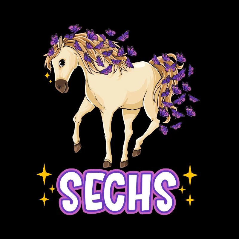 6. Geburtstag Pferde Mädchen Geburtstagsshirt 6 Ja