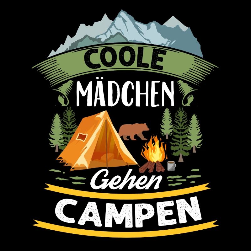 Coole Mädchen Gehen Campen Camper Zelten Camping