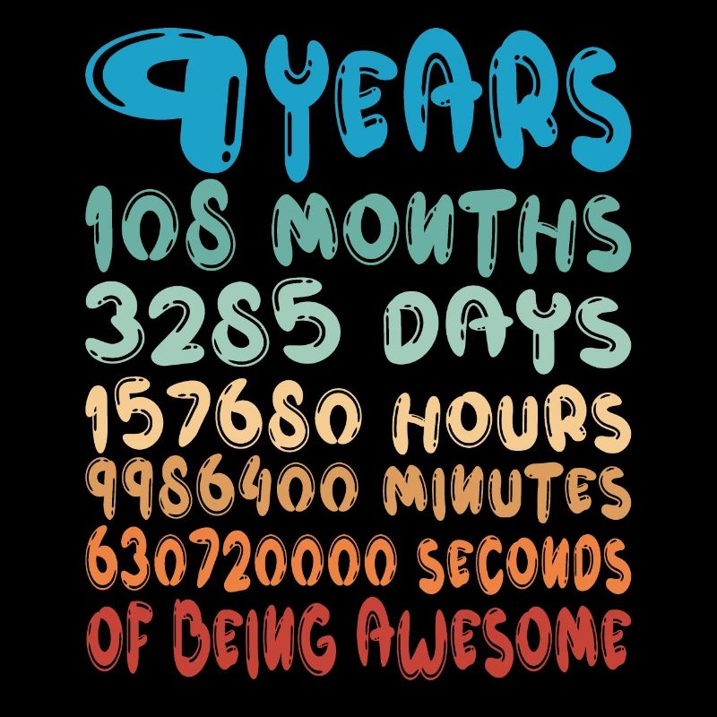 9 Years Months Days Being Awesome 9. Geburtstag