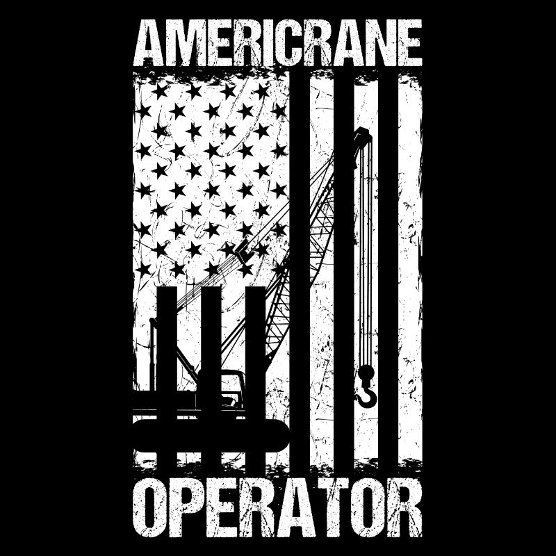 Americrane Crane Operator Usa Flag Engineer Construction