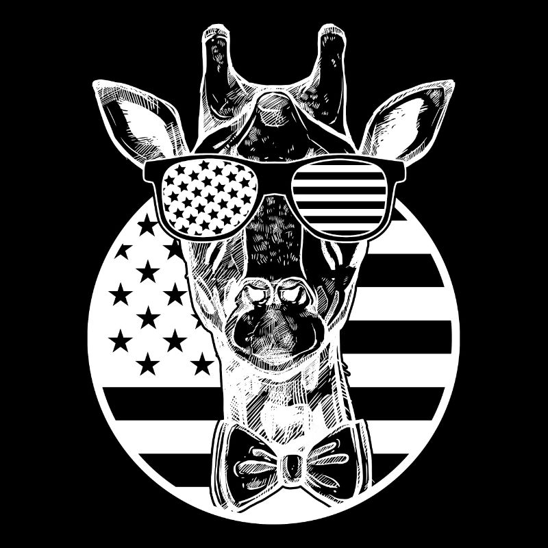 Giraffe American Flag Giraffe US Flag Giraffe