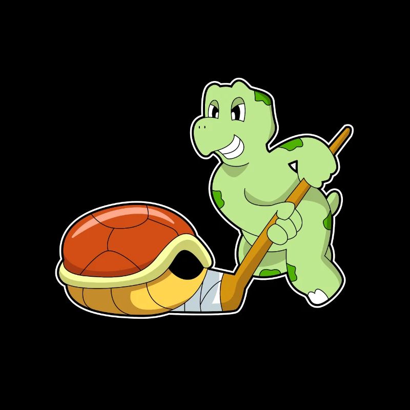 Schildkröte Eishockey Eishockeyschläger