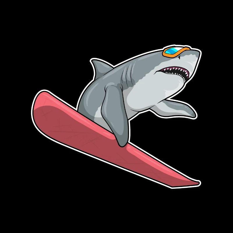 Snowboarder Requin Snowboard