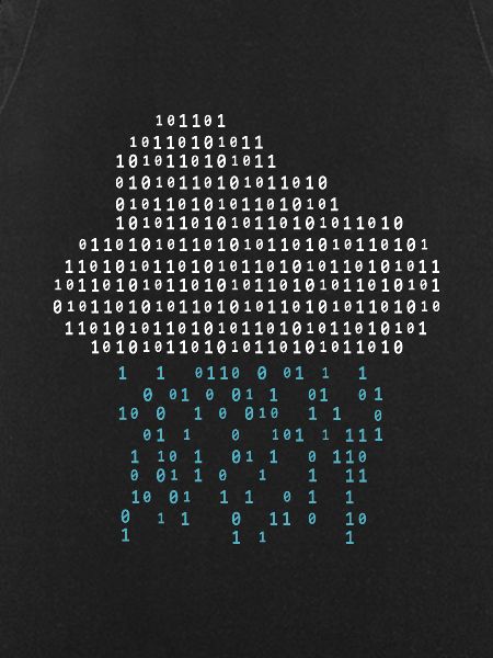 Programmierer - binary code cloud rain