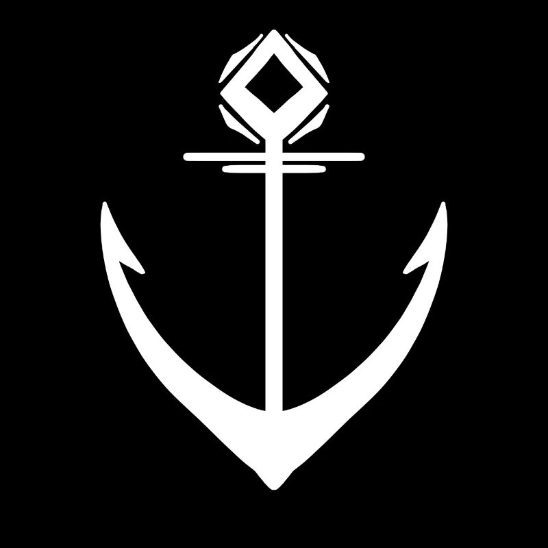 Symbole blanc d’ancrage