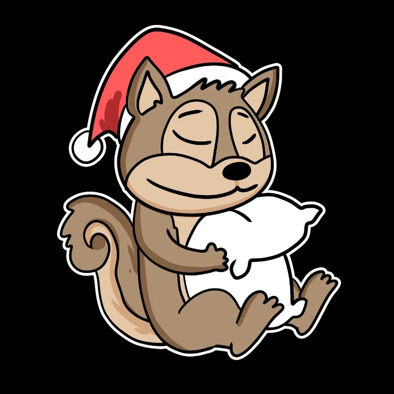 Squirrel Christmas Sleep Sleep