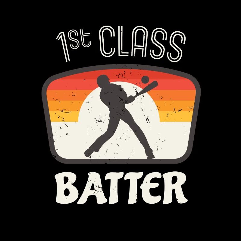 First Class Batter Baseball Player Retro
