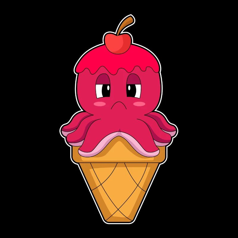 Octopus Gaufre Crème Glacée Cerise