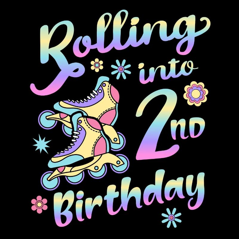Rolling Into 2nd Birthday Roller Skater Inline
