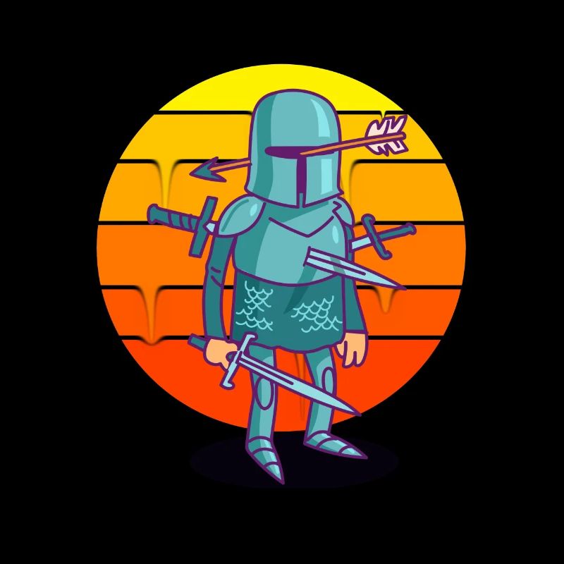 Cartoon Knight Sunset