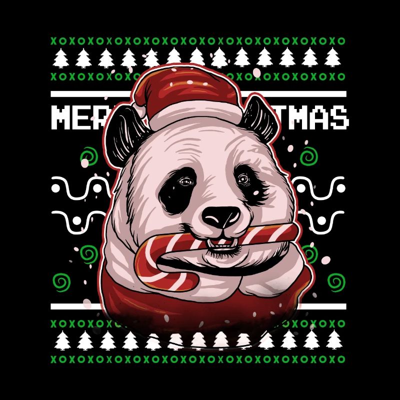 T-shirt pull de Noël moche Weihnachten Panda