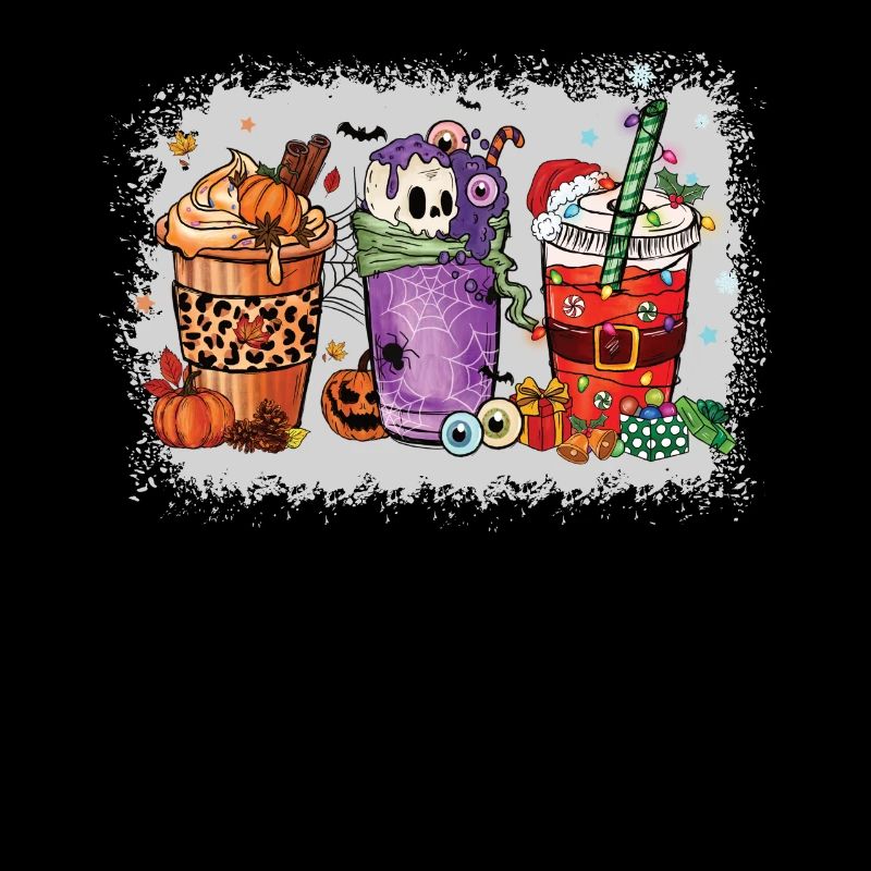Coffee Cups Hallothanksmas Bleached