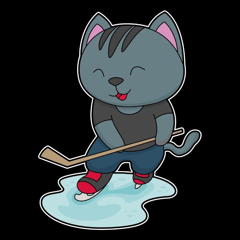 Katze Eishockey Eishockeyschläger
