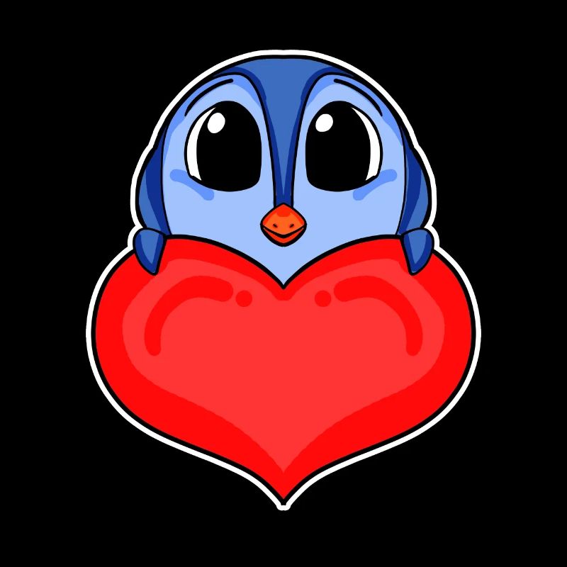 Pinguin mit Herz - Liebe Romantisch