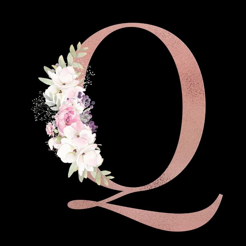 Customizable Monogram Q Floral