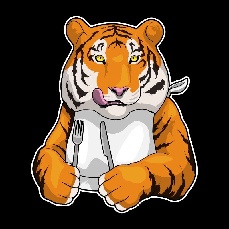 Fourchette de couteaux de nourriture Tiger