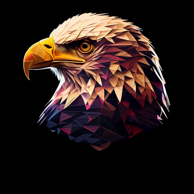 Cooles Polygon Design Mit Einem Weißkopfseeadler