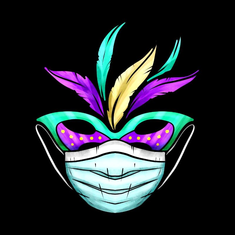 Masque Masqué Vert Et Violet pour Mardi Gras