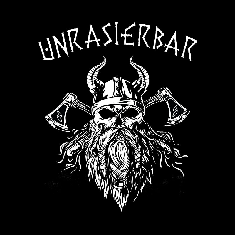 Bartträger Bart Wikinger Lustig Spruch Unrasierbar