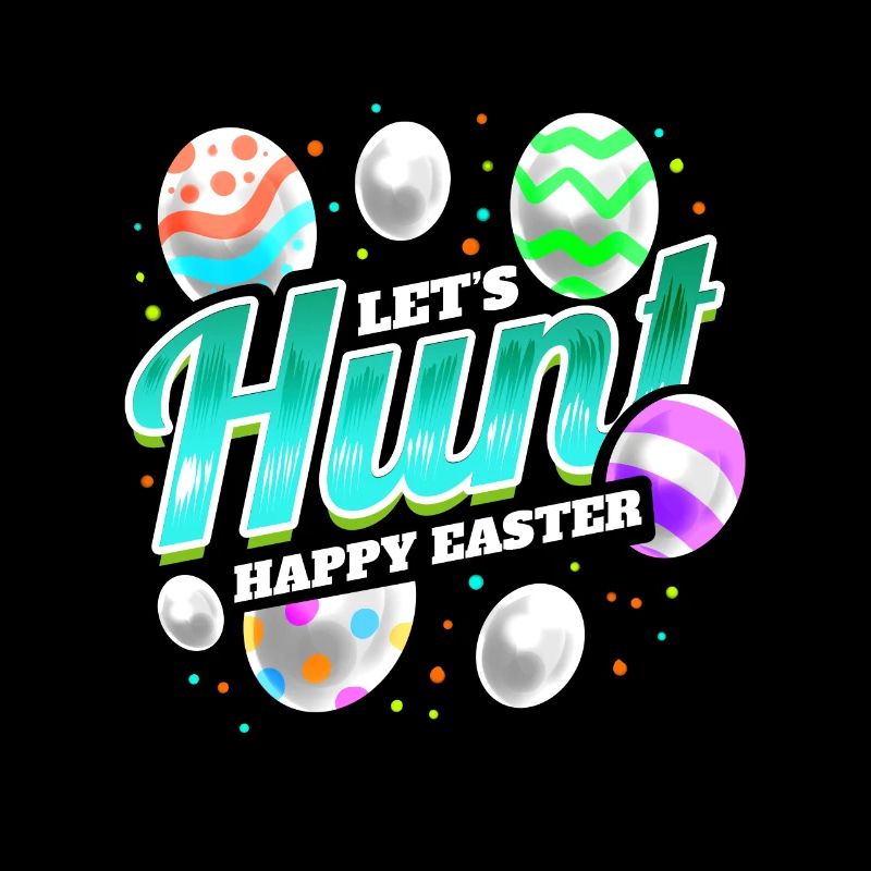 Logo Let's Hunt Easter Eggs On Easter