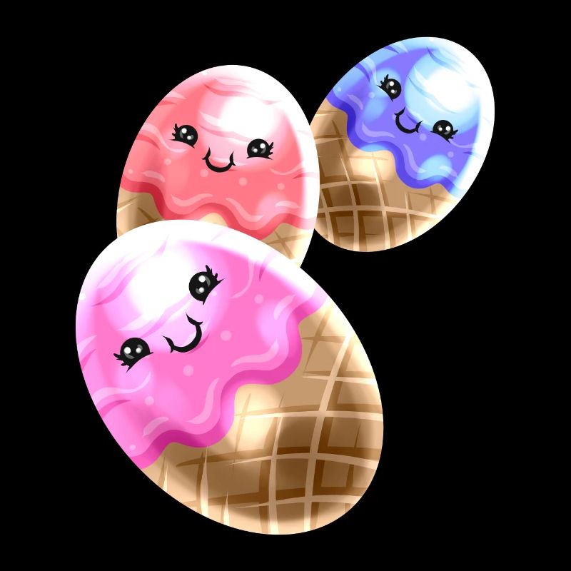 Painted Eggs Like Ice Cream Cones For Easter