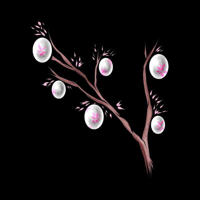 Easter Decoration Easter Eggs On A Branch For