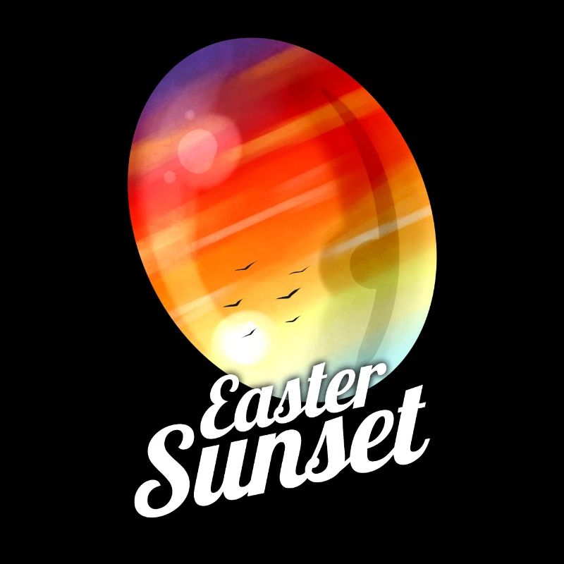 Easter Sunset Painted Easter Egg For Egg Hunt On